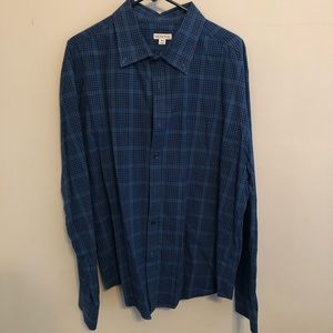 Merona blue plaid button down